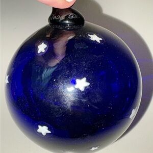 Thames Glass, Inc. Cobalt Blue Star Ornament -New